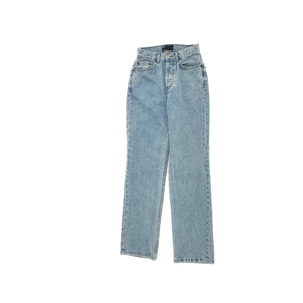 ASOS Button Fly Straight Leg Women's size 24 Medium Wash Blue Denim jeans